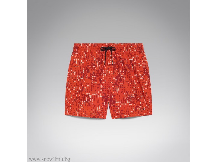 OAKLEY-шорти-ALL HIBISCUS 17 BEACHSHORT-Monog Pixel Aviator Orange