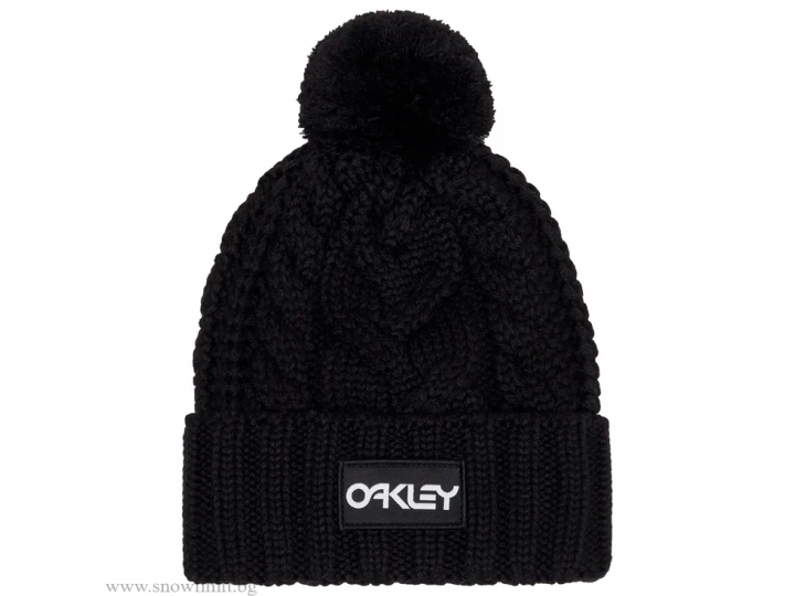 OAKLEY-шапка-HARPER POM BEANIE-ARCTIC WHITE/BLACKOUT