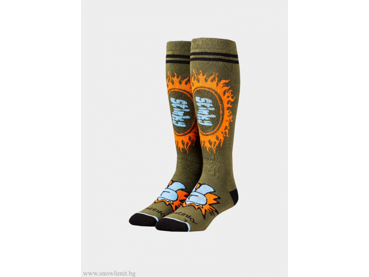 Чорапи-STINKY-Snowboard/Ski-PEACE OUT-Sunburst Green