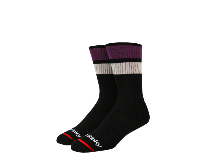 Чорапи-STINKY-Skate-CREW-BLACK/BERRY